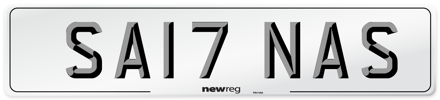 SA17 NAS Number Plate from New Reg